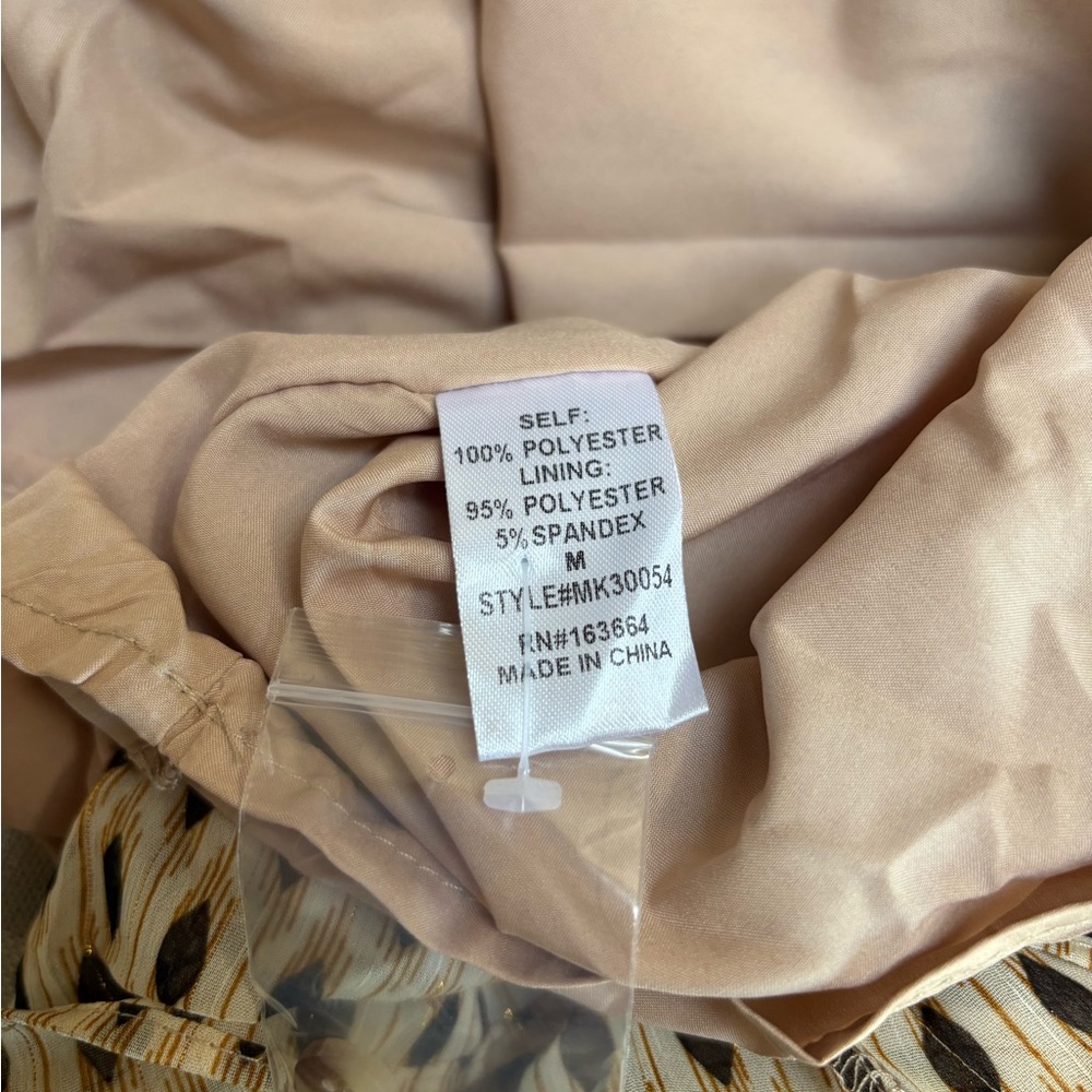 NWT Ruffle Tie Neck Dress in Cream & Gold - Picture 11 of 11